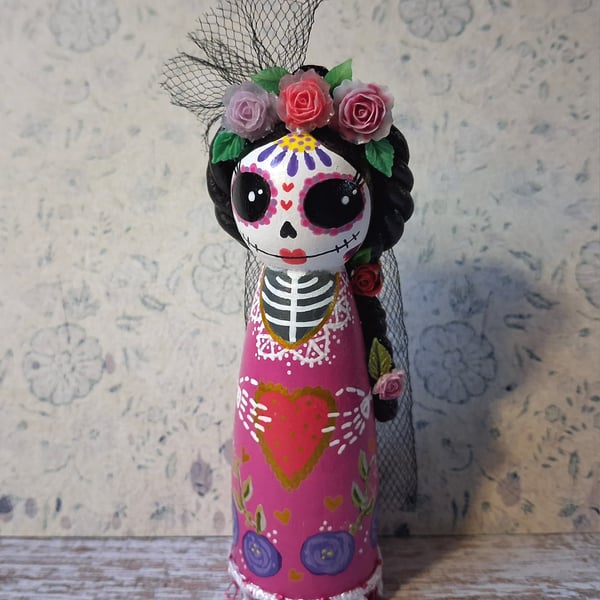 Dias de los muertos, Day of The Dead, Catrina peg doll