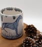Handmade Ceramic Beaker - bird illustration  - Image 4