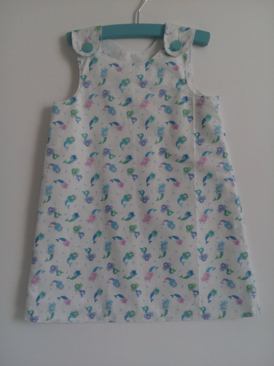 Dress, Age 3 years, A line dress, Summer dress, mermaids, cotton dress