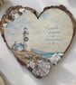 Handcrafted Coastal Christmas Wooden Heart Hanging Plaque - Image 4