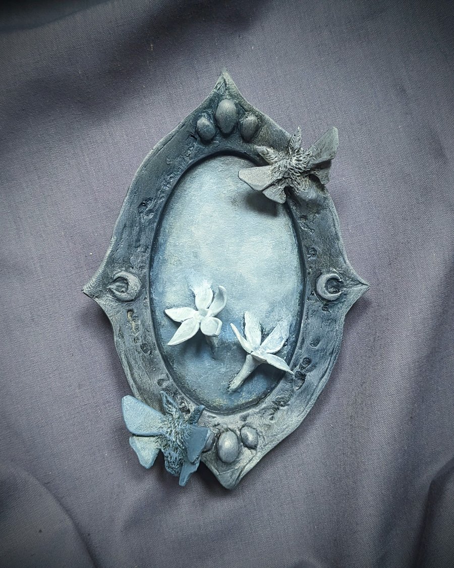 Unseen ix - small, strange, beautiful moth and mirror sculpture