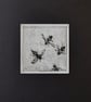 Wasps Original Artwork – Small Mixed Media Drawing 