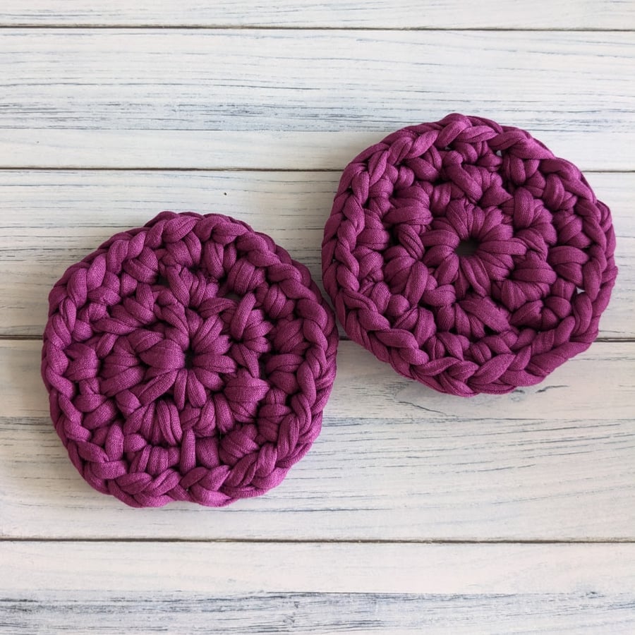 Chunky coasters, recycled yarn, new home gift