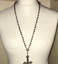 Large inverted cross rosary style necklace - Image 1