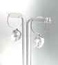 Quartz Rock Crystal Skull Hoop Earring. All 925 Sterling Silver Hand Forged Wire - Image 4