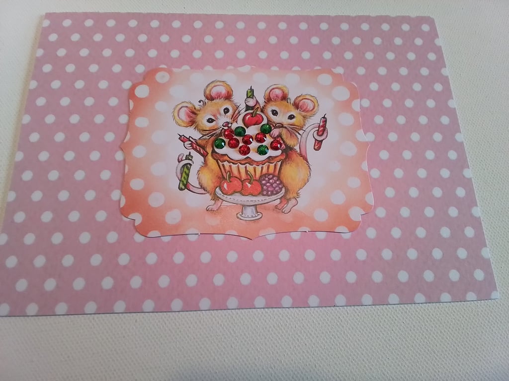 Birthday card. Handmade card. Happy cake day. Ref 101