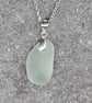 Sterling Silver Pale Aqua Sea Glass Necklace – Genuine Sea Glass Pendant - Image 3