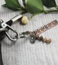 Bag Charm, Copper with Sterling Silver Heart Tag and Rhodonite Gemstones - Image 4
