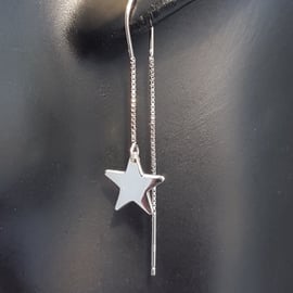 Gorgeous Sterling Silver Star Ear Threader Earrings