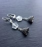 Quartz Star And Christmas Tree Earrings. Optional clip-on, 925 Or Titanium Wires - Image 3