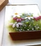 Fused Glass Flower Art: Freestanding Floral Panel on Oak Stand - Image 5
