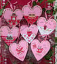 Hand-painted Pink Christmas Food and Drink Hearts 10cm - Image 1