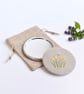 Daffodil Pocket Mirror, hand embroidered mirror, hand mirror, compact mirror