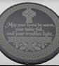 Celtic Irish Blessing Slate Serving Board, 30cm Round Platter, New Home Housewar
