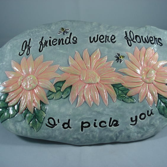 Ceramic Floral Flowers Special Friend Keepsake Wall Plaque Ornament Decoration.