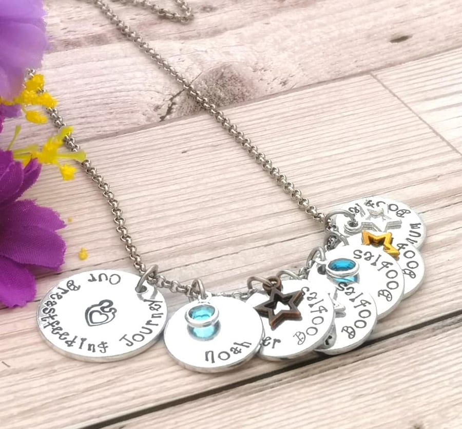 Personalised Breastfeeding Necklace - Custom New Mum Gift - Nursing Jewellery