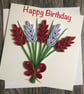 Stunning handmade quilled red flowers card - Image 2