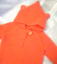 Baby's Hand Knitted Hooded Coat With Teddy Bear Ears, New Baby Gift, Baby's Coat - Image 1