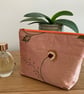 Orange Luxury Makeup Bag, Handmade in the UK