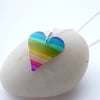 Rainbow heart pendant 