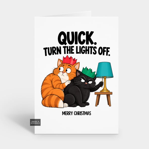 Funny Christmas Card For Him Or Her - Antisocial Cats