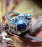 Sterling silver and blue goldstone gothic ring - Image 2