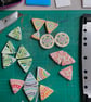 Handmade Ceramic Round Daisy Mandala brooch, Hand Made Badge - Image 5