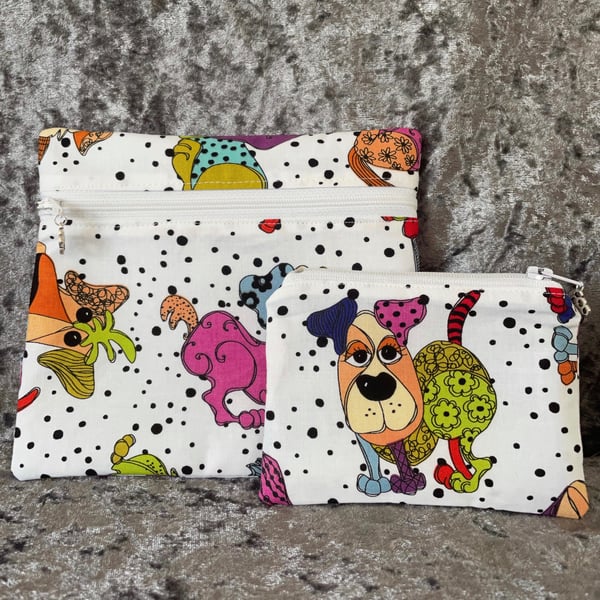 Seconds Sunday Puppy Print Make Up Bag and Coin Purse B2