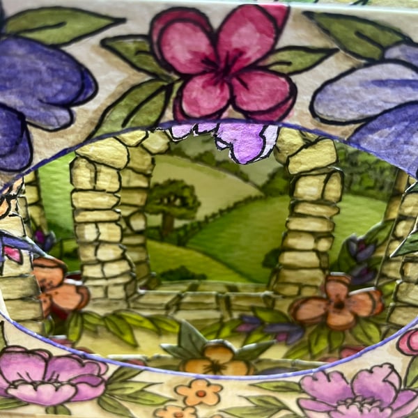 Hand painted 3D greetings card