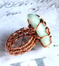 Amazonite and Copper Wire-Wrapped Positivity Ring, Unique Piece,UK Size L - Image 2
