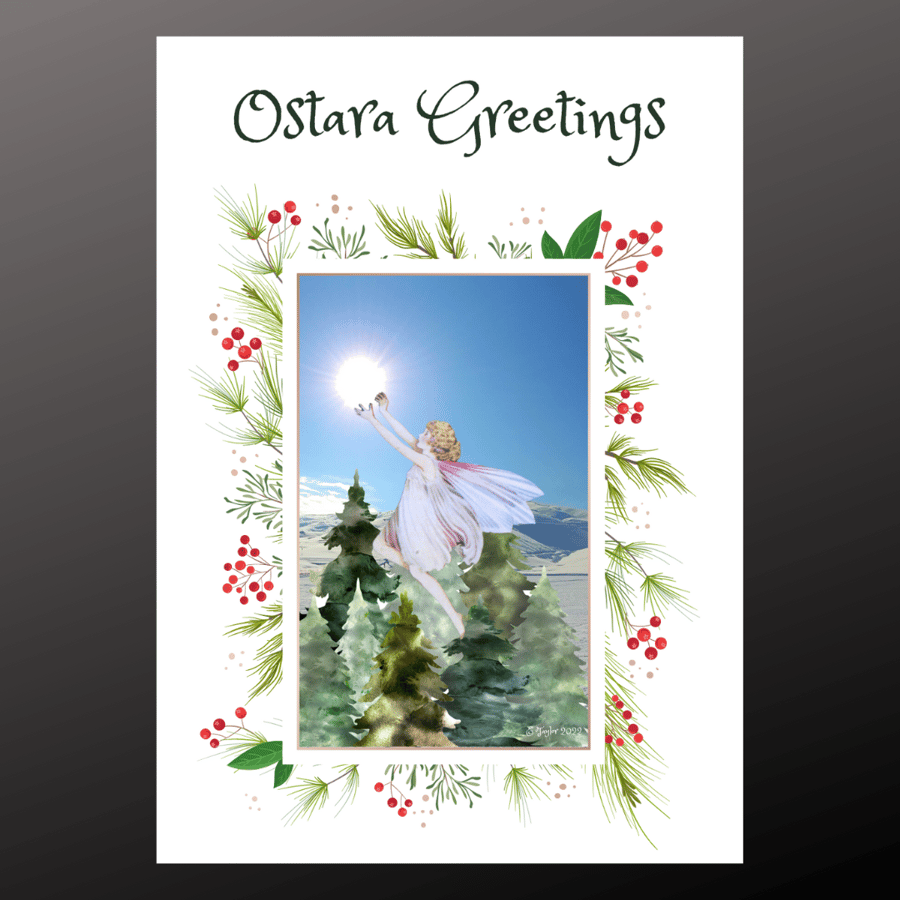 Ostara Greetings Card Sunshine Fairy Personalised Seeded Option Wiccan Pagan