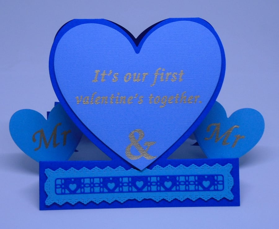 LGBTQ Card Mr & Mr First Valentines card.