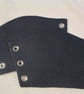 Small Pair Dark Navy Blue Textured Leather Bracers - FREE SHIPPING - Image 1