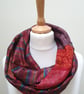 Sari silk double sided infinity scarf. Shades of burnt orange, burgundy, brown,  - Image 10