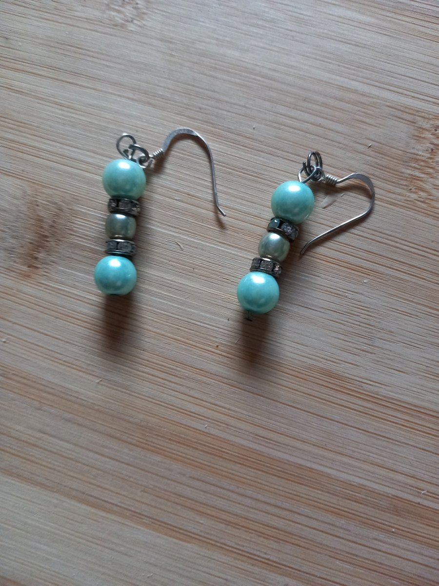 Pearl and silver earrings bridal wedding earrings for pierced ears