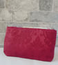Raspberry pink clutch bag with textile art feature - Image 3
