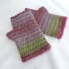 Sale  Fingerless Crochet Mitts Adults Pale Pink  Green  Rose Pink