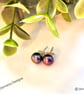 Peacock Button Freshwater Culture Pearl Stud Sterling Silver Earrings  - Image 2