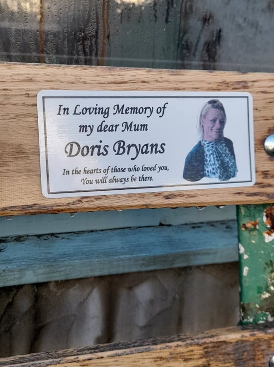 Personalised Photo Memorial Bench Plaque Rememb - Folksy