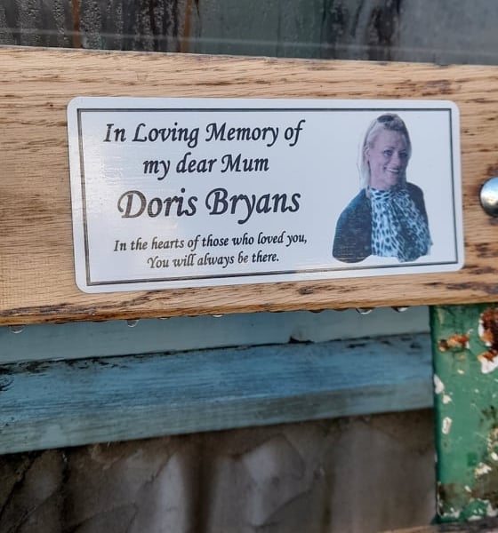 Personalised Photo Memorial Bench Plaque Remembrance Bench Dedication Plaque