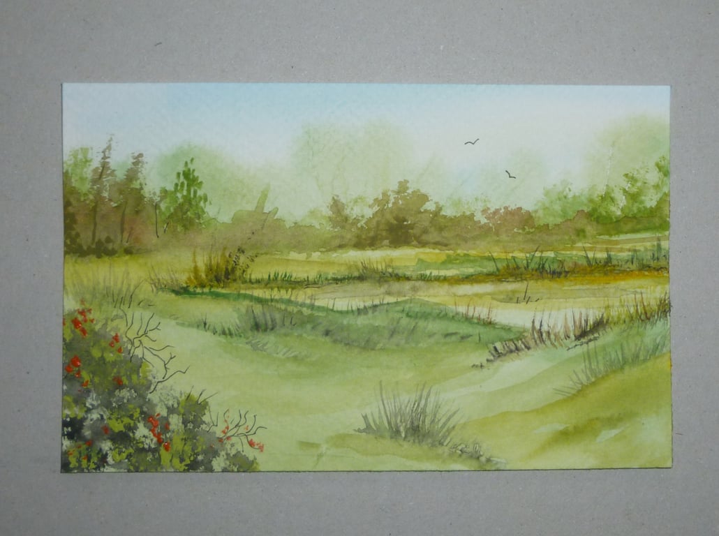 original art small format landscape painting ( ref FA 616 F3 )