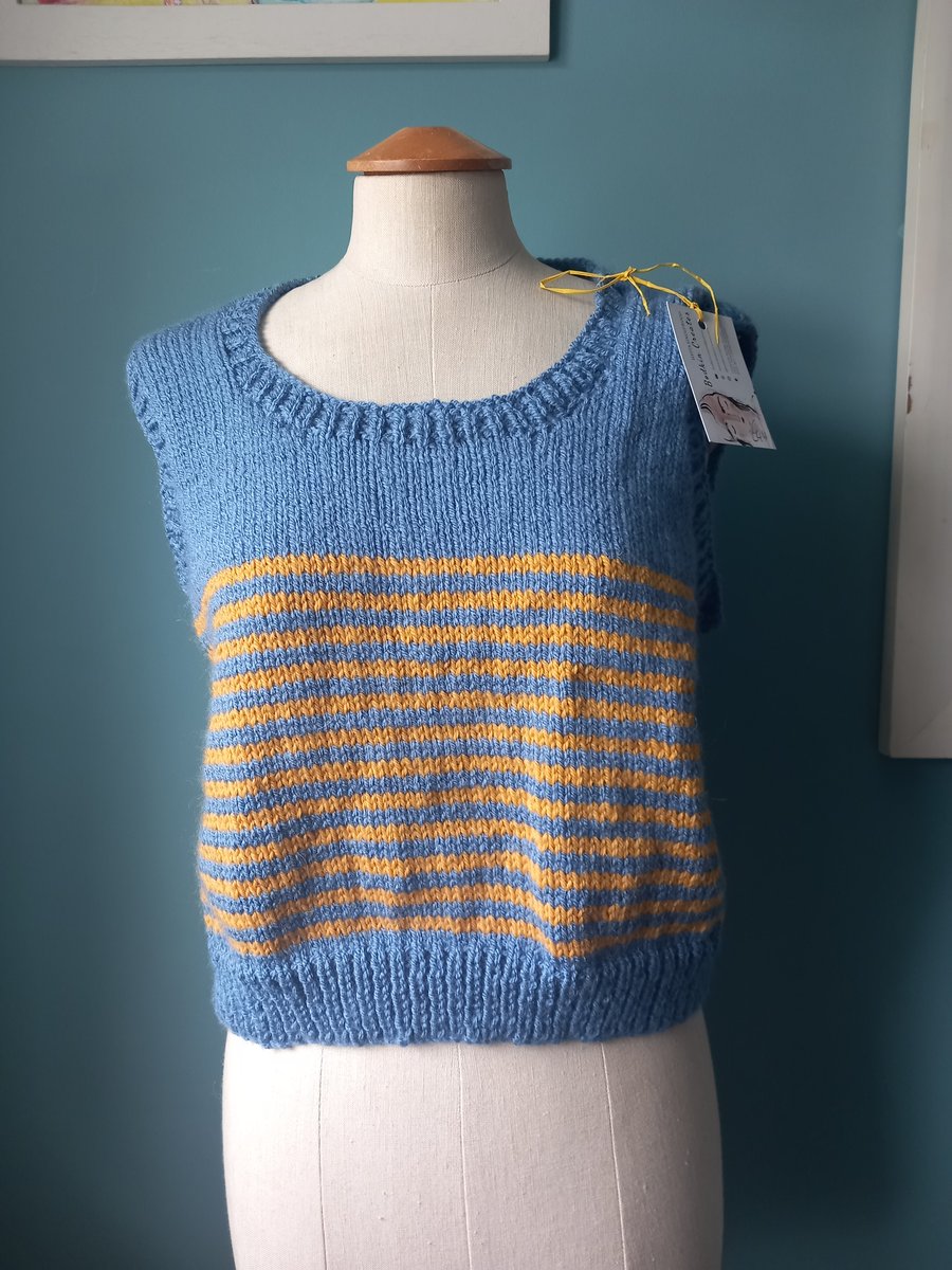 Hand knitted tank top. Size 12 -14