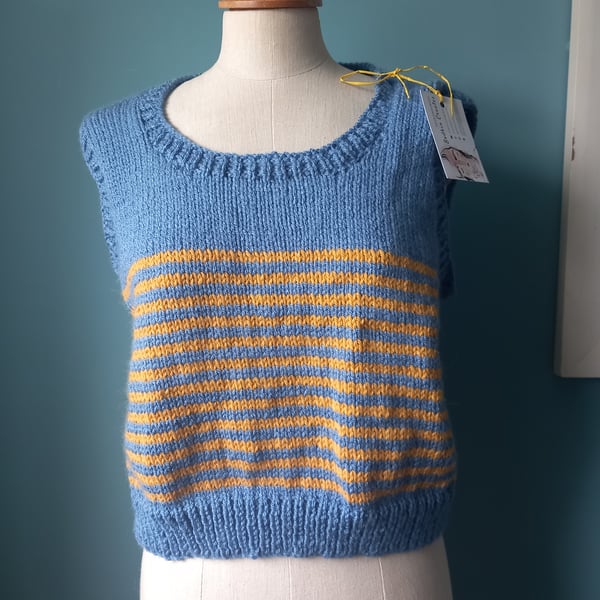 Hand knitted tank top Size 12 14 Folksy