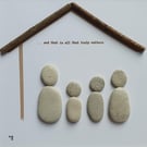Parents and Children Gift Frame, Family Quote Pebble Art