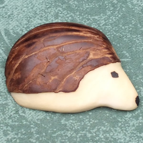 Tagua Hedgehog Brooch
