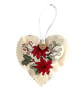 Poinsettia Small Christmas Heart Decoration, Hanging Decoration - Image 8