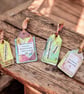 Set of 4 Handmade Positivity Tags for Journals, Scrapbooks or Thoughtful Message