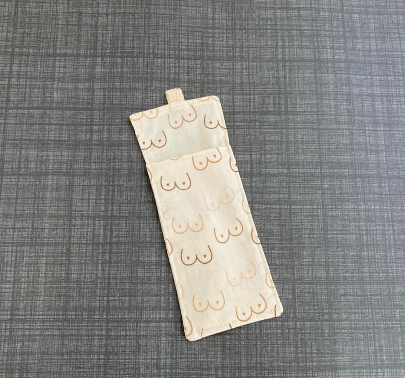 Booby Double Sided Glasses and Pen Holder for Lanyards. Cotton Fabric.