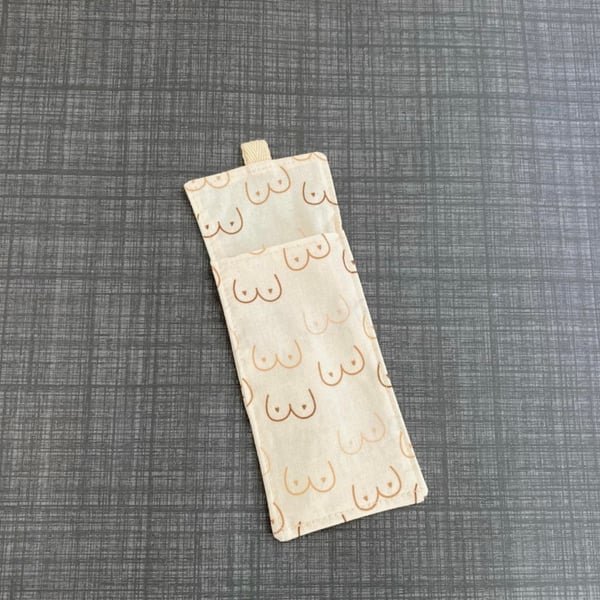 Booby Double Sided Glasses and Pen Holder for Lanyards. Cotton Fabric.