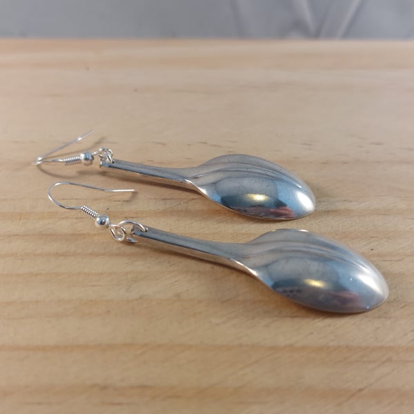 Upcycled Silver Plated Sugar Tong Spoon Earrings (SPE062505)